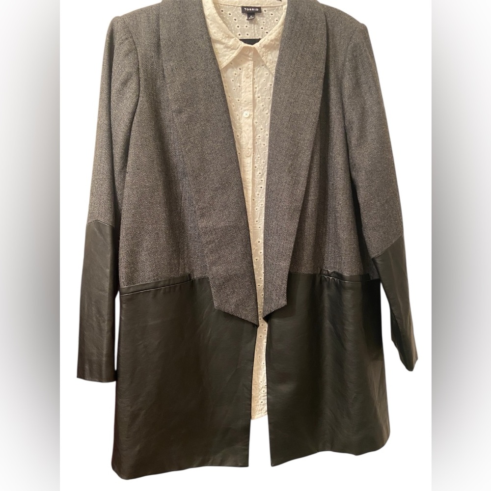 Final low price! Gray and Black Open Front Jacket